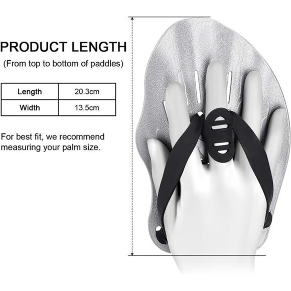 Swim Paddles Hand, Swim Training Hand Paddles with Adjustable Straps, Swimming - Picture 4 of 6